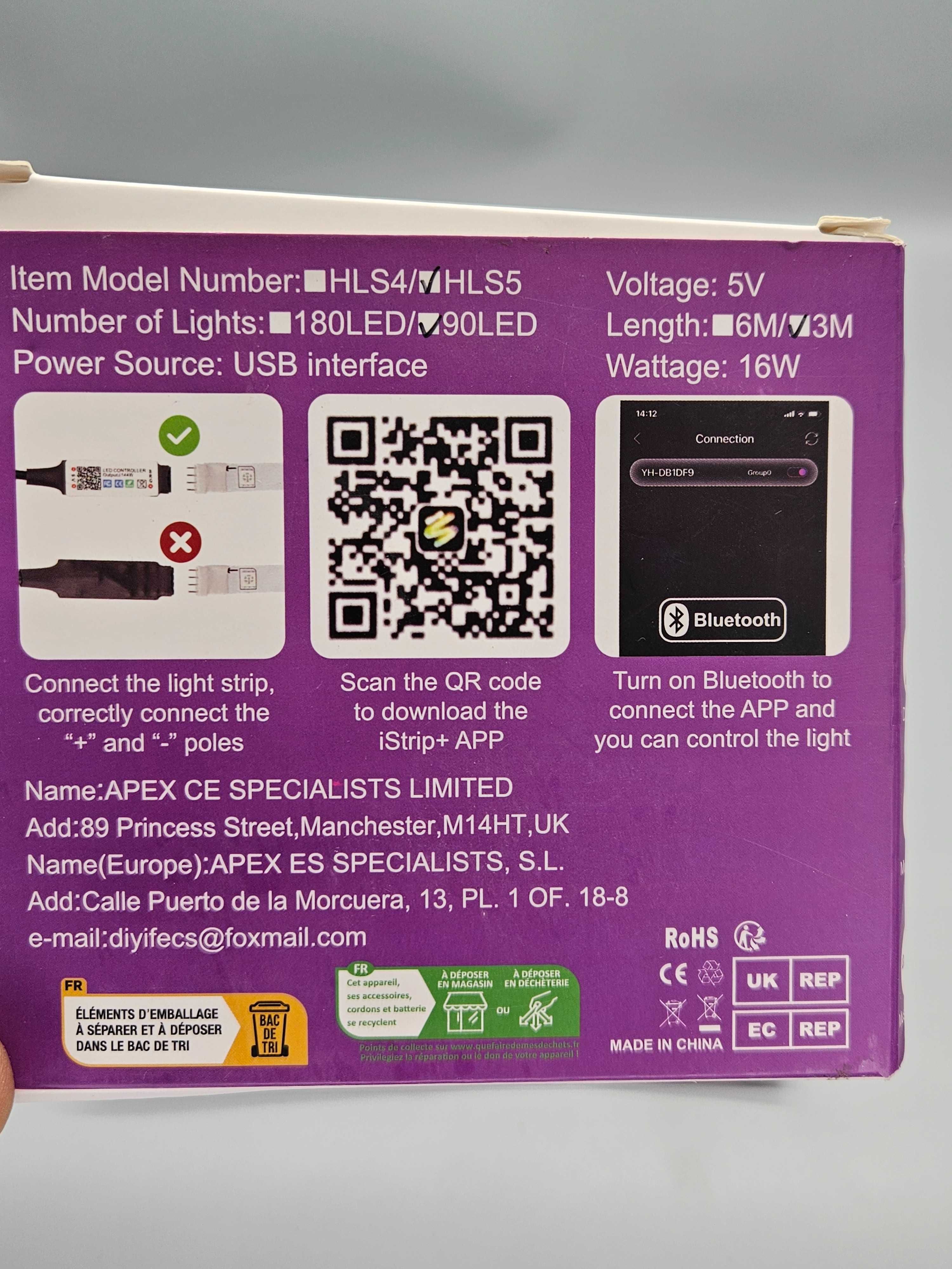 Smart LED лента Diyife с Bluetooth управление- 3 метра, 90 LED