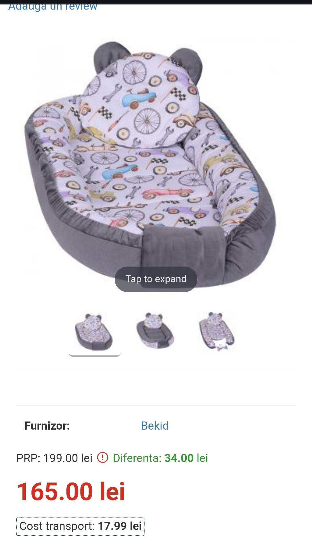 Baby Nest Multifunctional cu pernuta, Racing, E-Kids