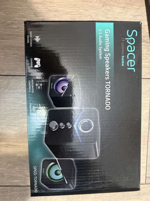 Boxe Gaming Spacer Tornado 2.1 – Sunet Stereo, Bass Puternic, LED RGB