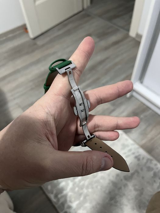 Curea din piele 18 mm sigilata cu catarama stil fluture pentru ceas