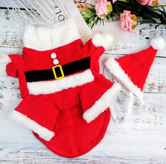 Costumaș Moș Crăciun pentru căței sau pisici