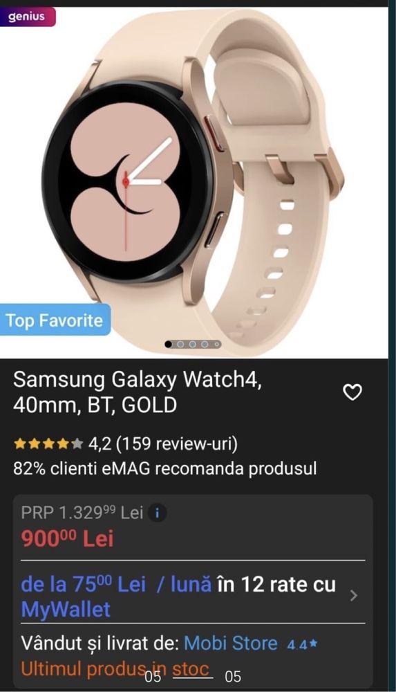 Samsung Galaxi Watch 4 roz.