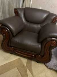 Комплект диванов и кресла из натуральной кожи