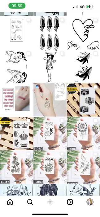 Временные тату наклейки