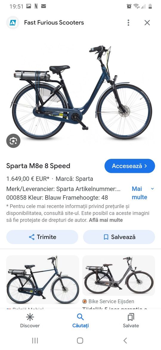 Biciclete dama olandeze  Sparta Electrice modele noi
