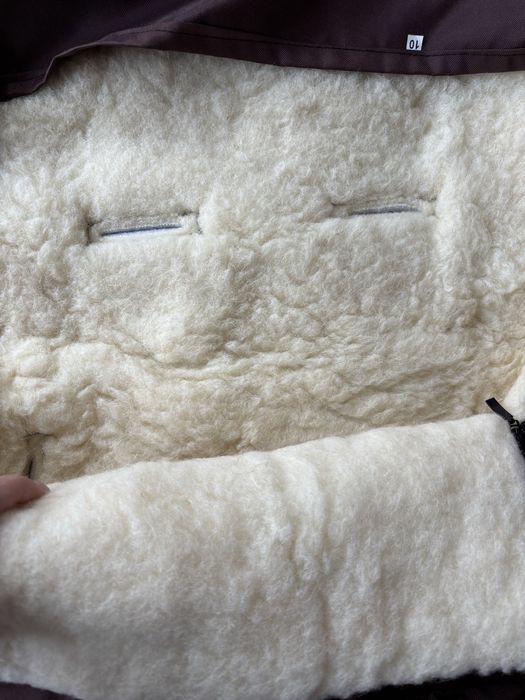 Универсален зимен чувал за количка с агнешка кожа