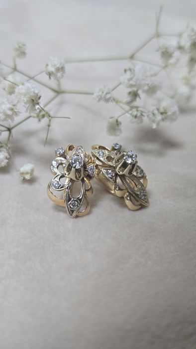 Серьги золотые ЖанТаС ломбард Астана