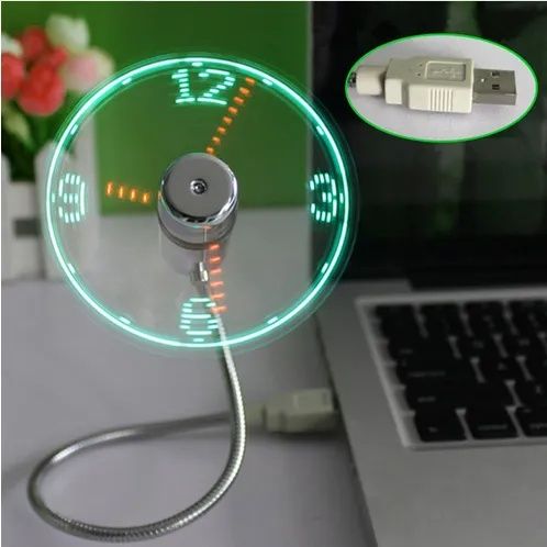 Вентилатор часовник USB LED светлина , за лаптоп , компютрър , външна