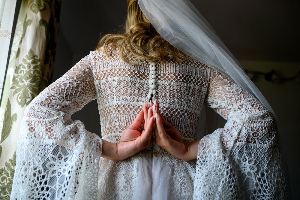 Rochie de mireasă,  purtată o singură dată,  mărime S/M, model deosebi