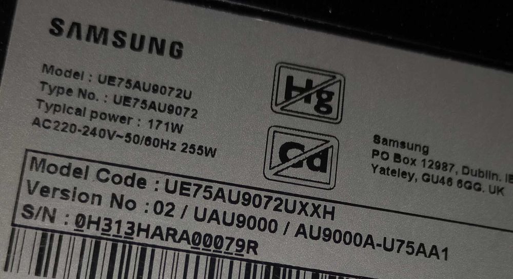 Samsung 75" AU9072, VRR, HDR, 4K