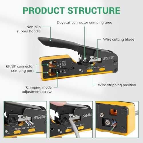 Нов Ethernet кримпващ инструмент с тестер кабели и аксесоари за ремонт