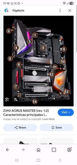 Placa de baza aorus master z390 lga 1151