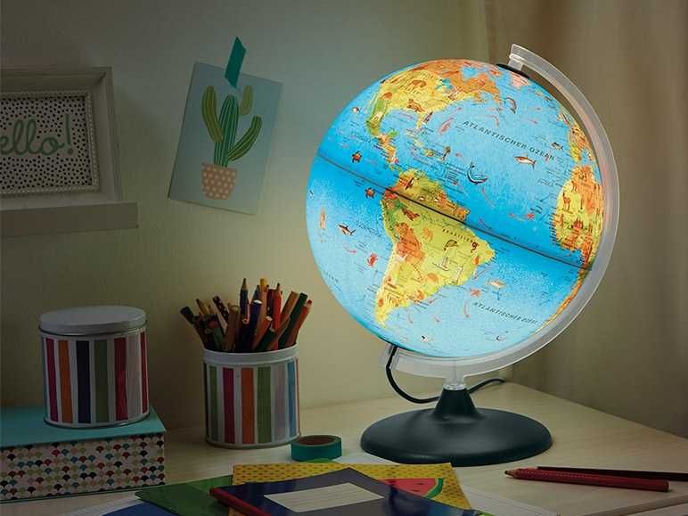 Glob geografic pamantesc iluminat, 30 cm, nou, sigilat