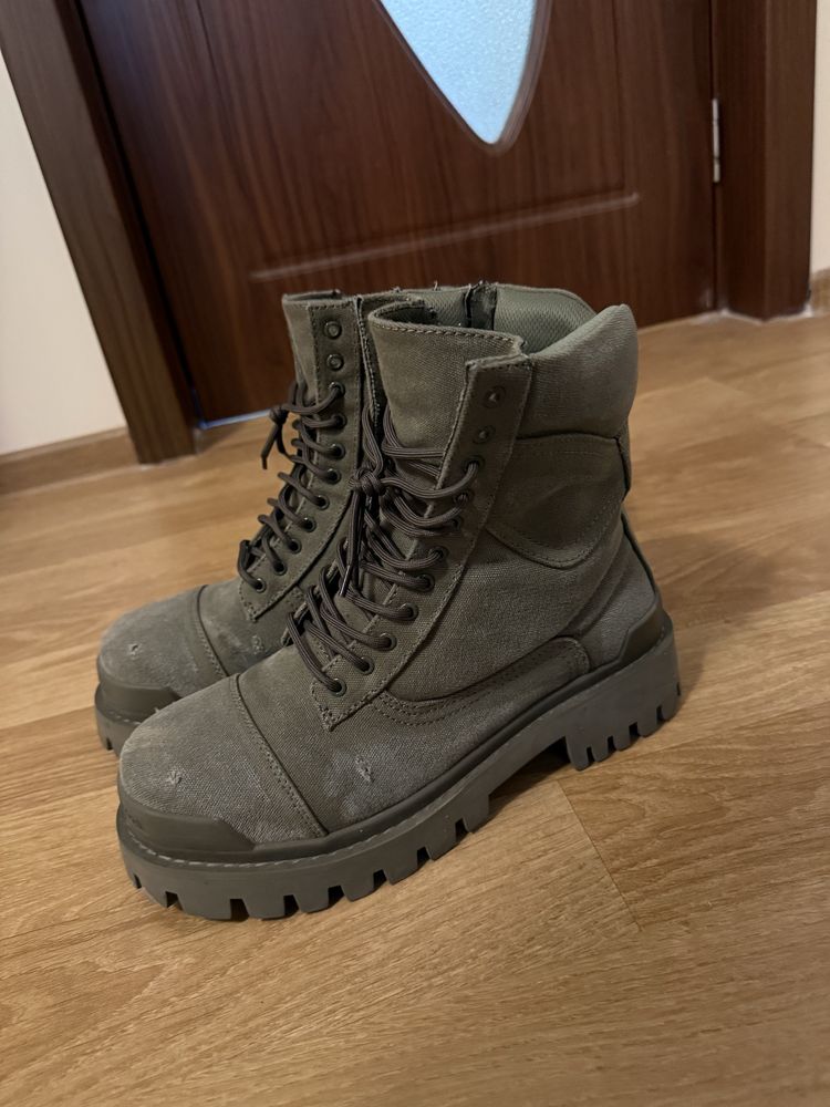 balenciaga striker boots green