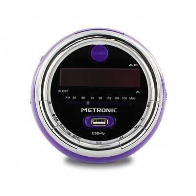 Радио часовник с прожекция Pop Purple FM USB MP3