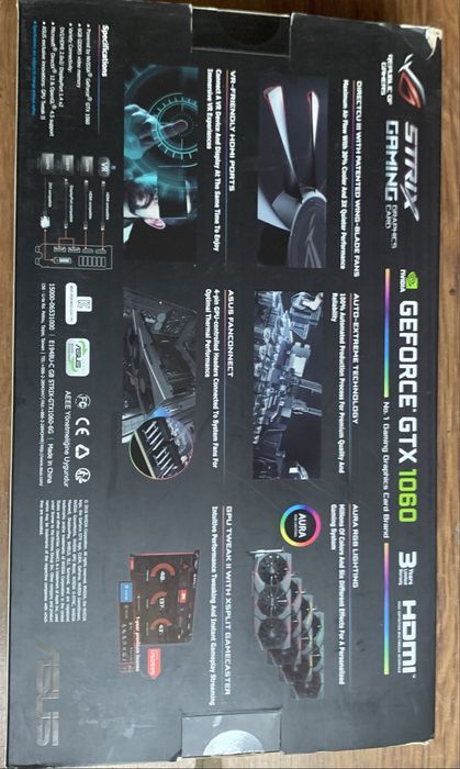 Видеокарта Asus Rog Strix gtx 1060 6gb