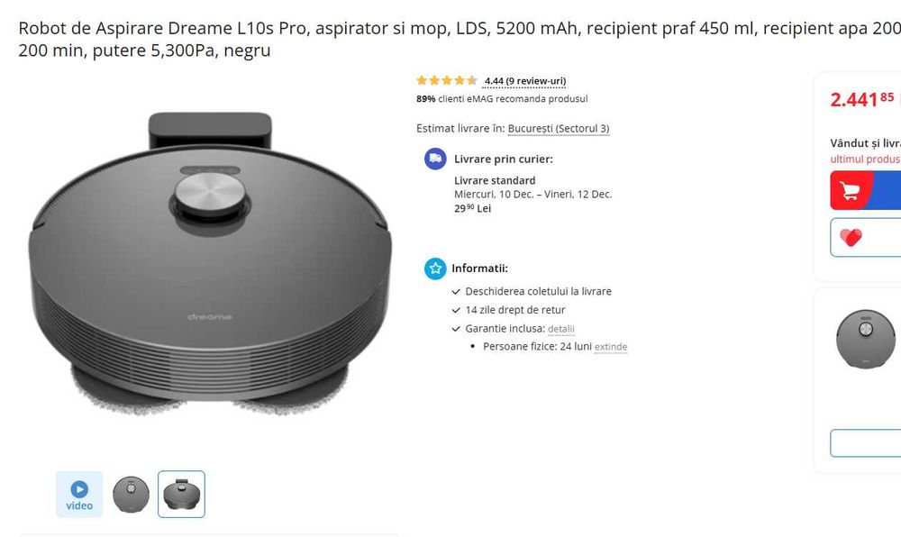 ASPIRATOR Robot de Aspirare Dreame L10s Pro