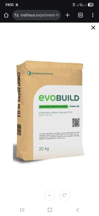 Ciment tencuiala si zidarie, Heidelberg Materials Z100, 20 kg