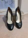 Pantofi cu toc Marelbo, din piele + ceas cadou