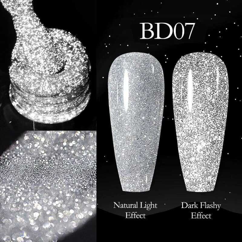Venalisa светещ блестящ гел лак неон / серия Reflective Glitter
