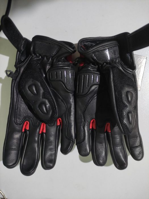 Manusi moto piele naturala SM Striker Red-White Short S, M, L, XL, 2XL