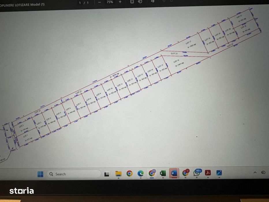 Teren extravilan  Valea Rusului-22 parcele - 7 ari -   17500 EURO