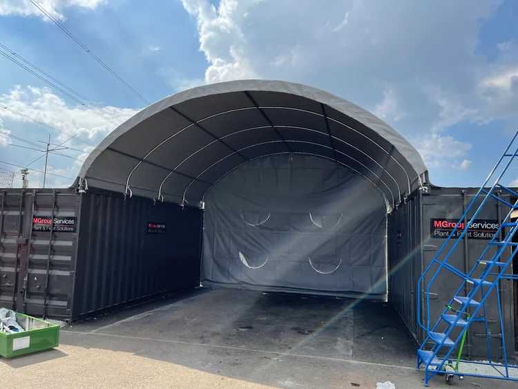 Cort/acoperis container latime 6, 8, 10, 12m, lungime 6, 12 m-HARDLIFE