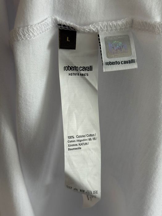 Нова автентична бяла мъжка тениска Roberto Cavalli размер L