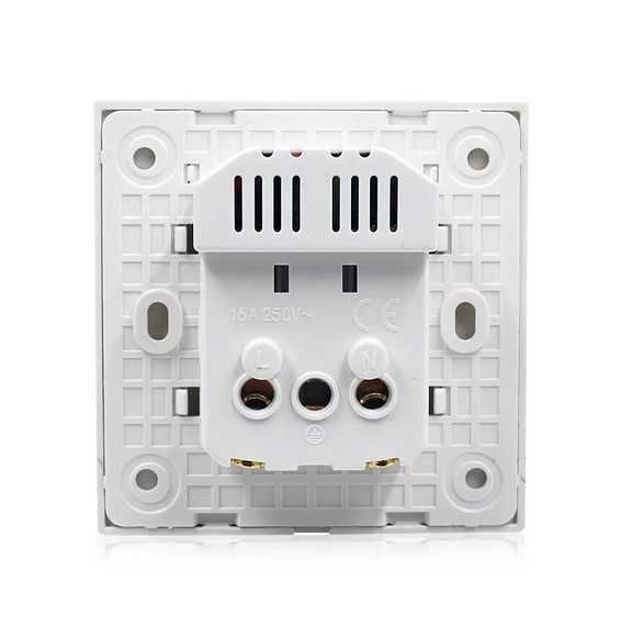 Стенен контакт с два USB порта за зареждане 5V 2.1A (стъклена рамка)