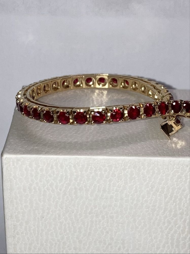 Bratara tennis aur 18kt.cu rubine