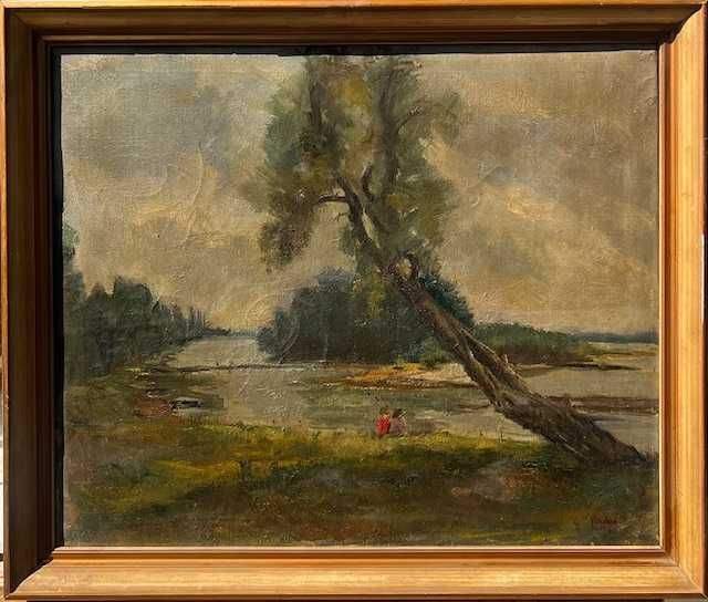Tablou f vechi ulei/panza, semnat,datat. Dim 60x50 cm+Rama. Nedesfacut