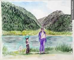 Картина озеро Иссык