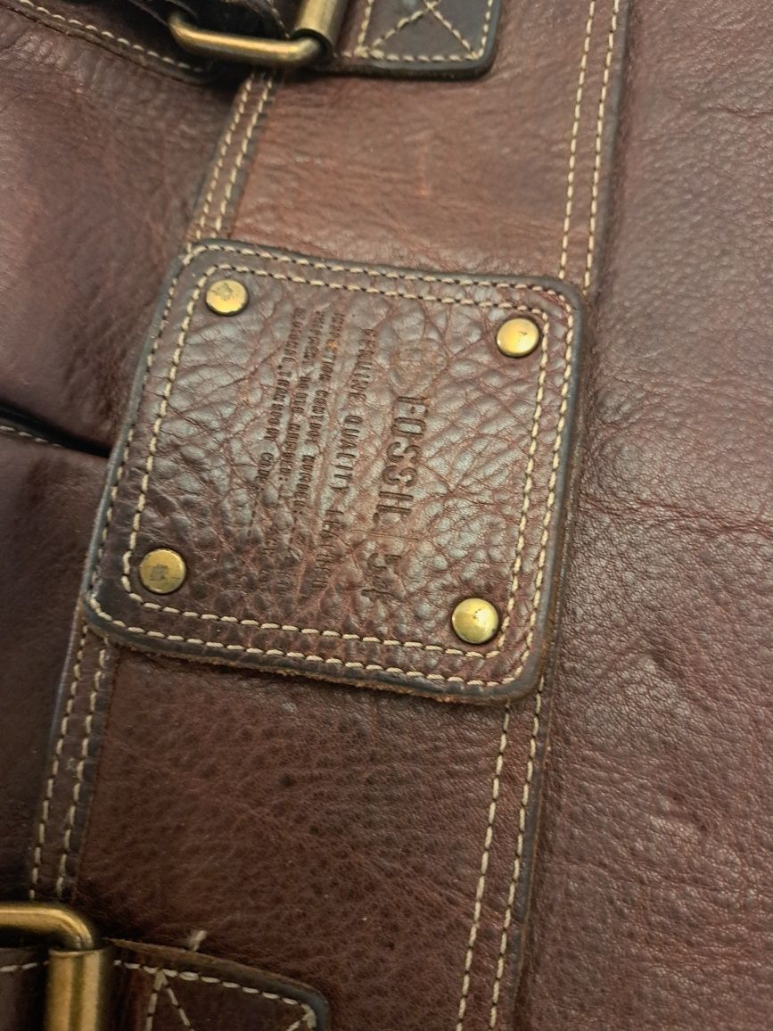 Geanta / servieta vintage Fossil piele