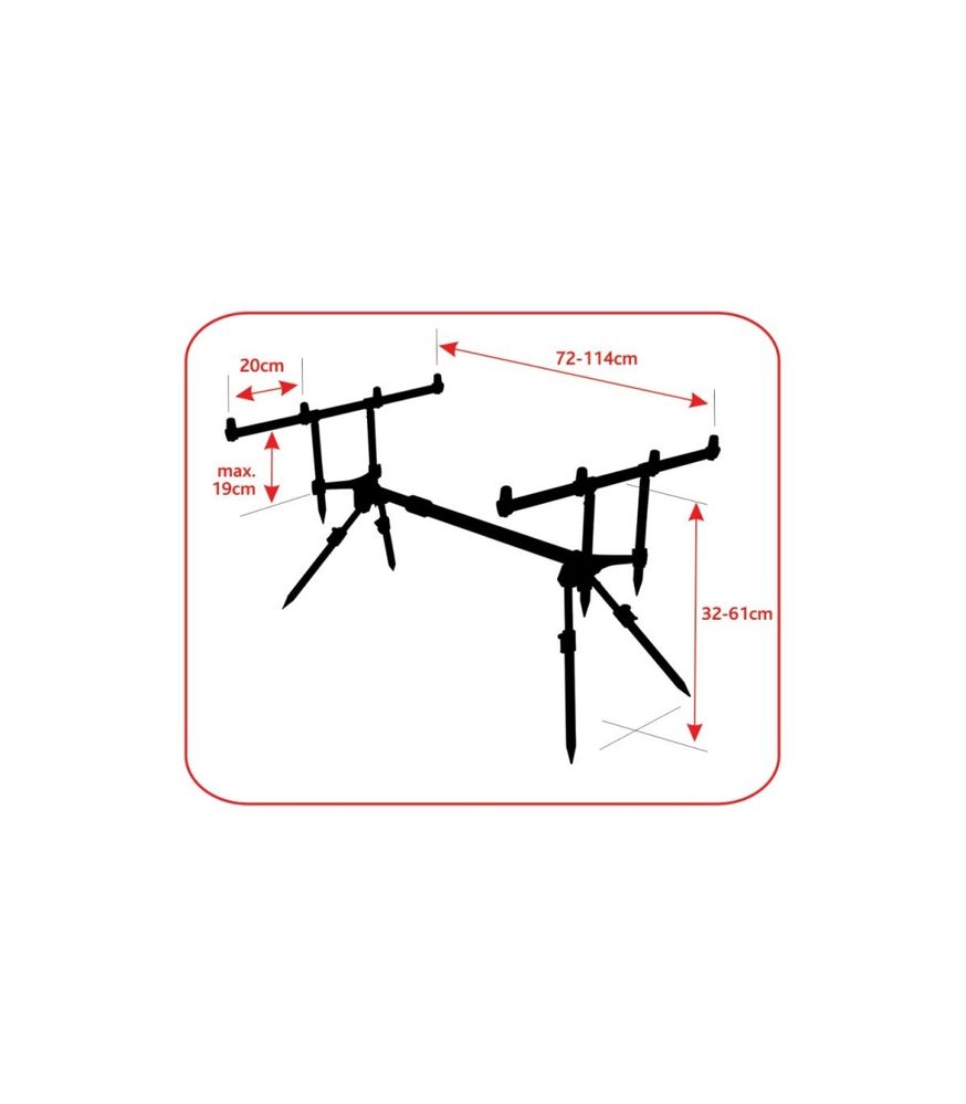 Rod Pod Baracuda # 5 (A) pentru 4 lansete