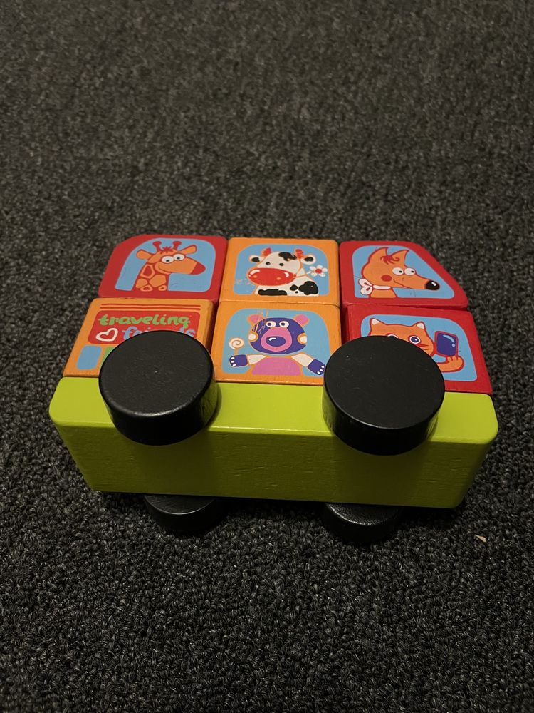 Jucarie Cub activitati autobuz puzzle lemn testoasa puzzle lemn