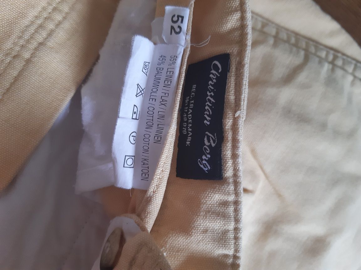 Pantaloni scurți cu adaos de in 50/52