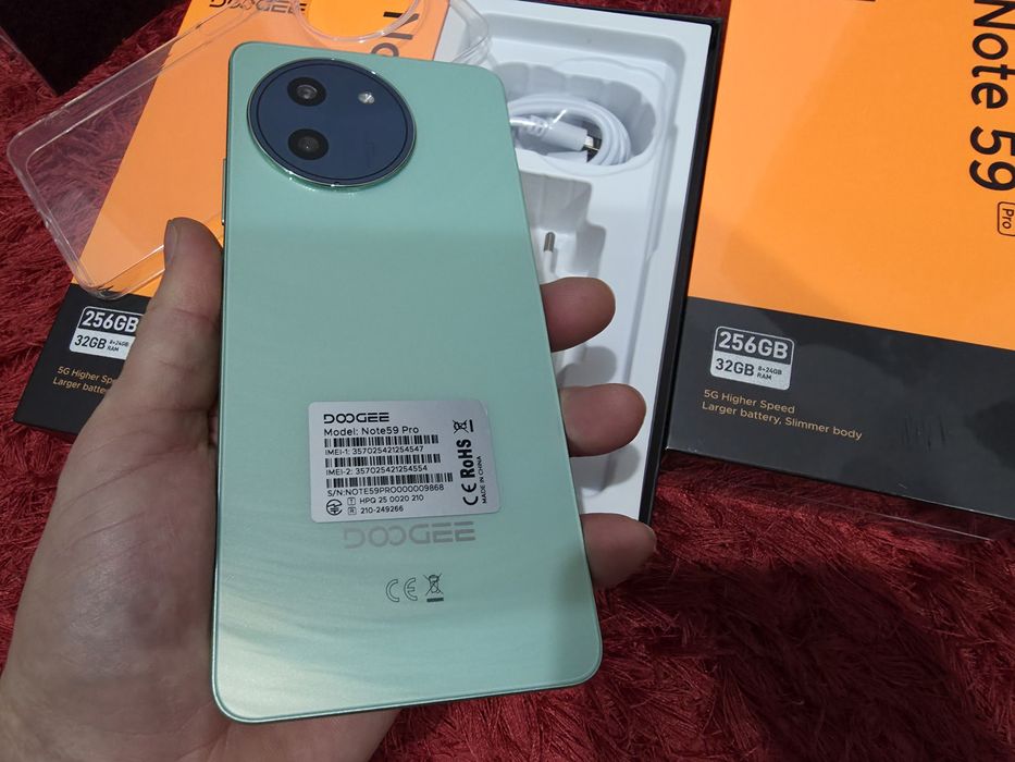 -Doogee Note 59Pro, Nou, 128Gb, 8Ram+24 Verde, 0 cicluri incarcare, ne