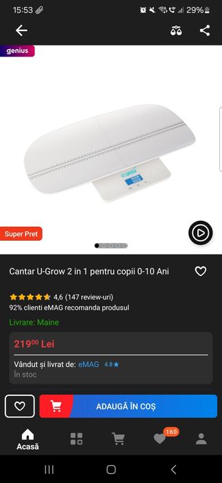 Cântar de bebeluși/copii U-Grow
