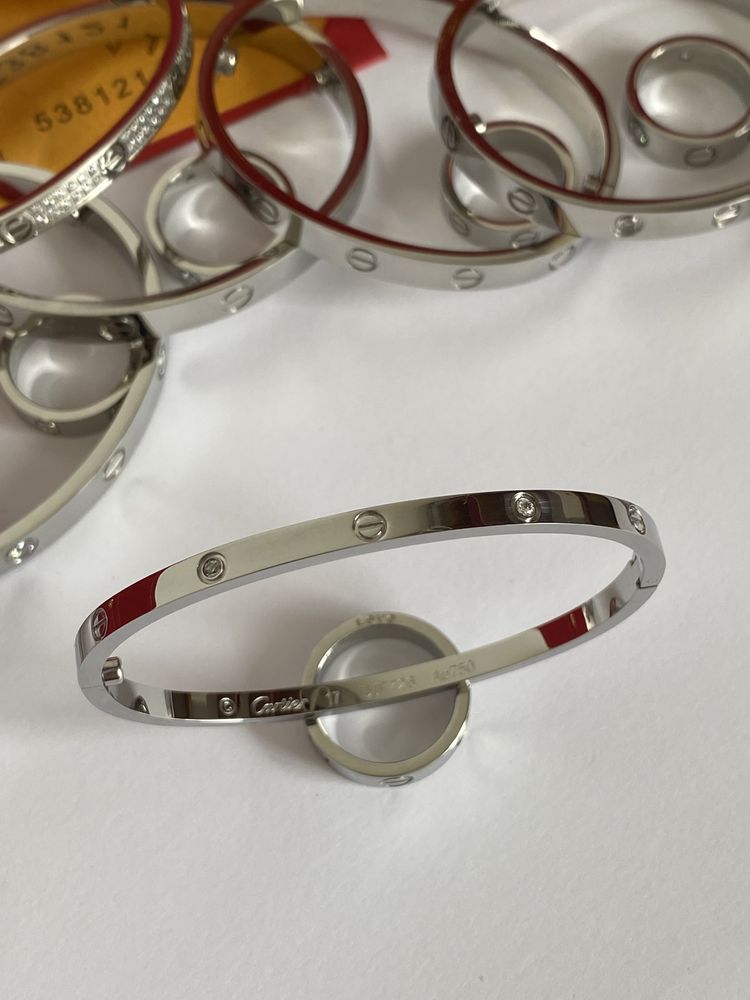 Brățară Cartier LOVE Slim 17 White Gold 18K Diamond