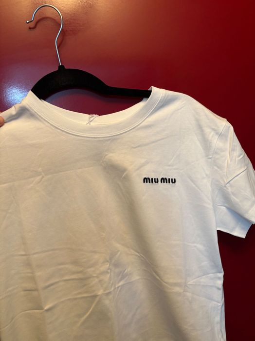 Tricou alb Miu Miu