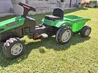 Tractor cu pedale si remorca pentru copii Pilsan, verde
