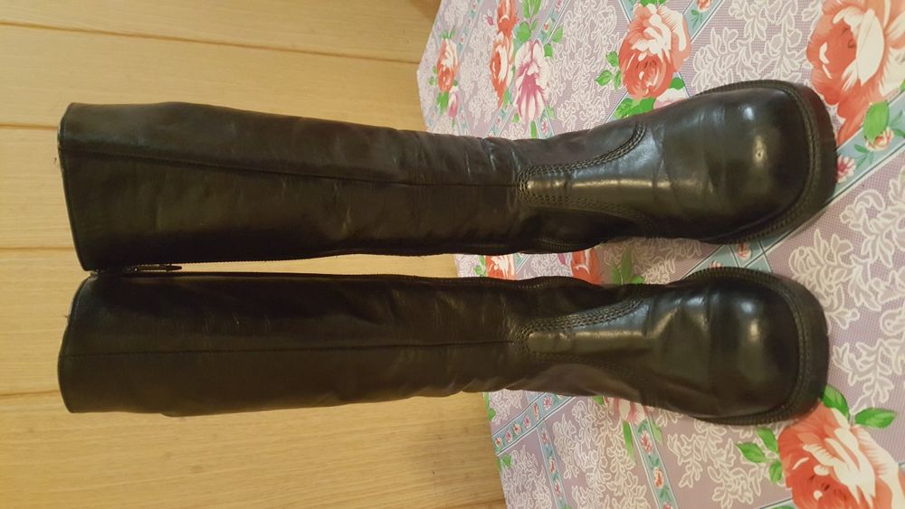 Cizme fetițe, înalte, de piele