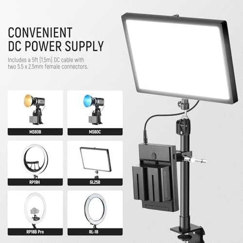 Нов NEEWER Конвертор NP-F към V Mount с DC кабел и захват за статив