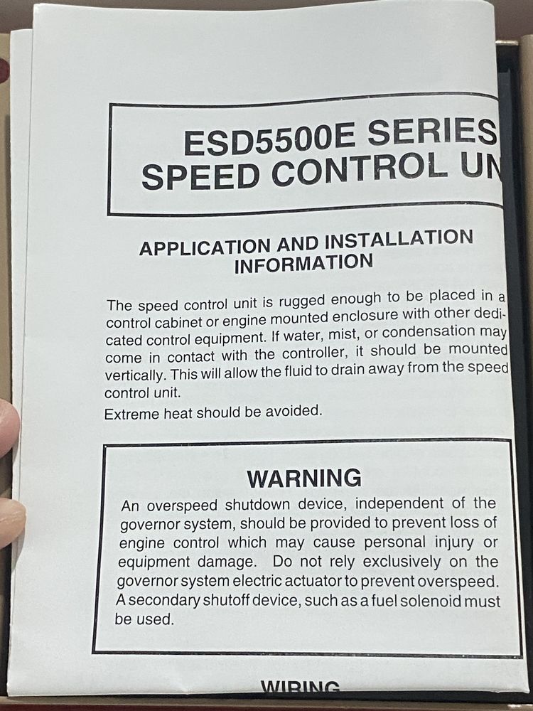 Блок управления скоростью ESD5500E (Speed Control Unit)
