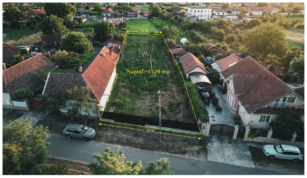 Teren mare 1128 mp – Girișu de Criș, gard, apă trasă, lângă Oradea
