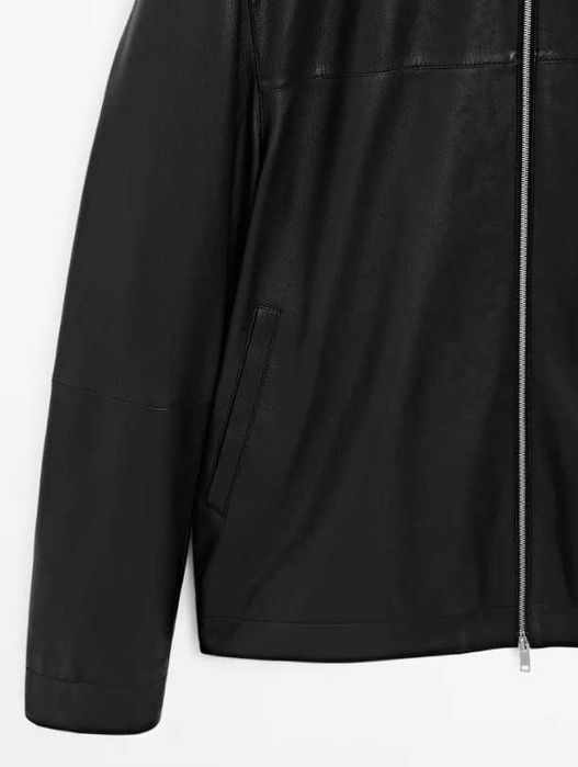 Geaca jacheta de piele 48 M Massimo Dutti NOUA piele moale de ovina