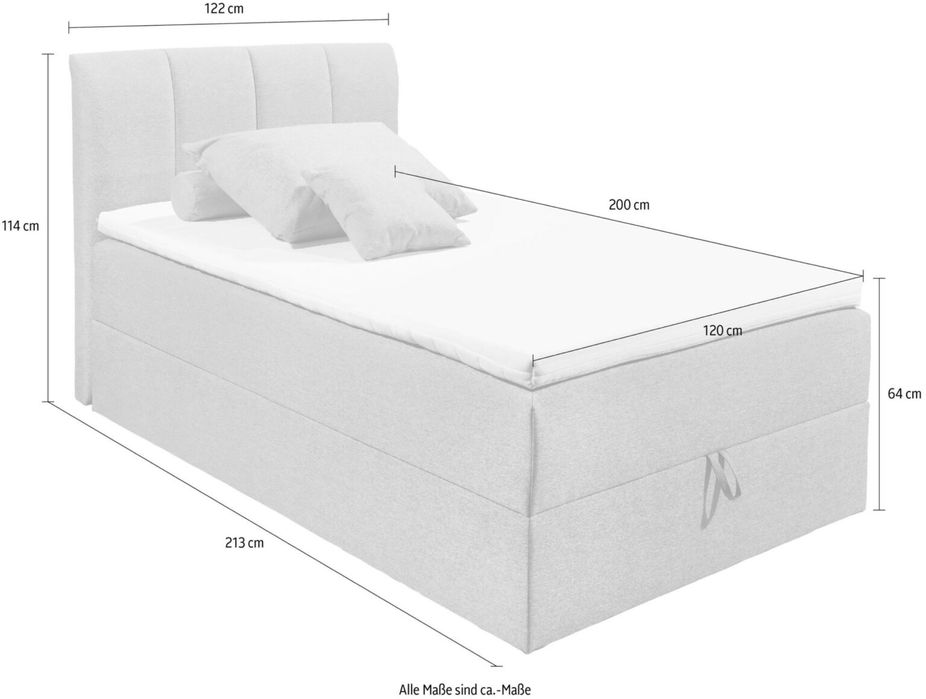 Pat Boxspring Granada cu lada de depozitare 120cm