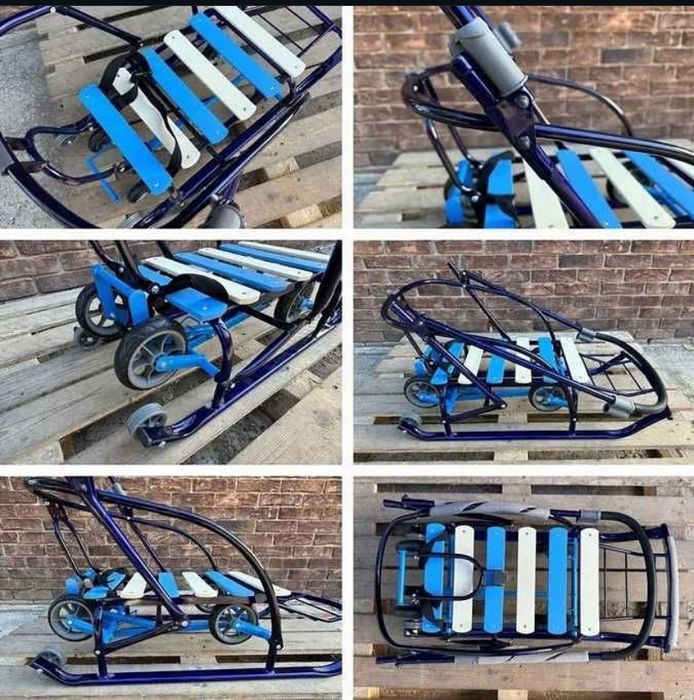 Санки тимка 5, на колесах,с матрасом