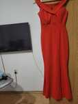 Rochie rosie de seara, model sirena, marimea XS