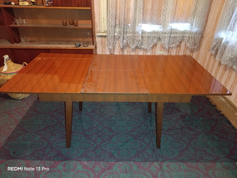 Ретро разтегателна маса, масивна дървесина
